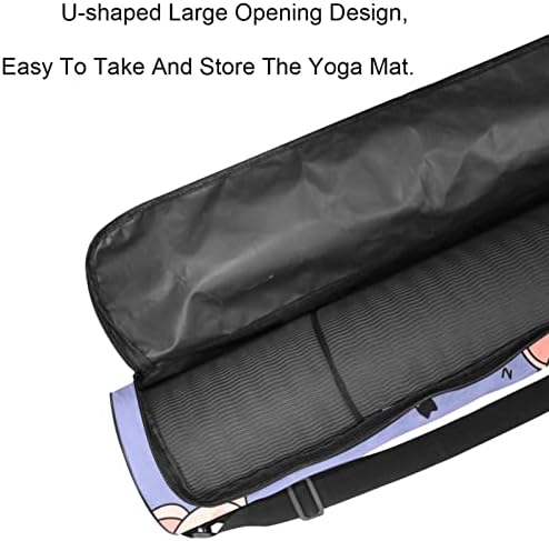 Ratgdn Yoga Mat Bag, Funny Sleep Pig Exercício de ioga transportadora