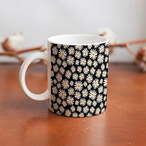 Flores da margarida vintage Creca de café branca Padrões impressos de caneca estampada xícaras de chá com