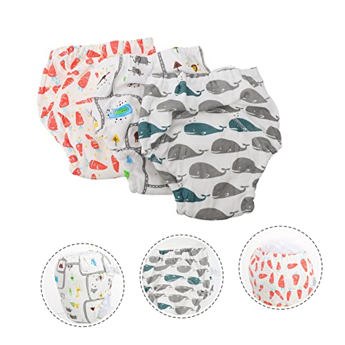 Hohopeti 3pcs 4 calças de treinamento para bebês calzones para fraldas fraldas recém -nascidas