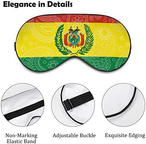 Bolivia Paisley Flag Máscara para Blackout Night Blackfold com cinta ajustável para homens mulheres viajam
