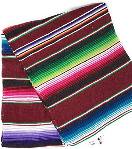 Mexitems grande cobertor mexicano autêntico cobertor colorido de sera 7 'x 5'