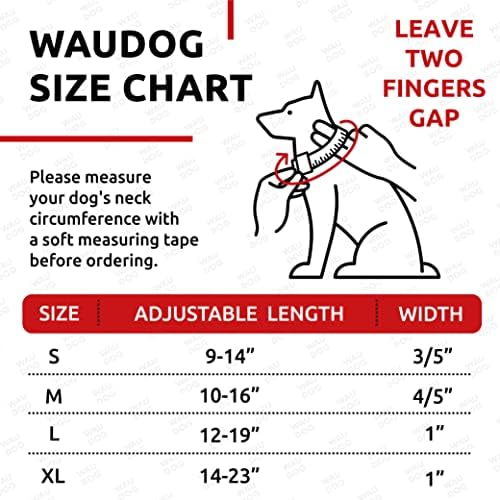 Waudog Nylon Dog Collar - Collar de cachorro ajustável para cães grandes, cães pequenos e médios - colares