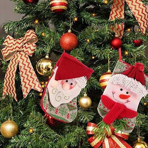 Bolsa de tratamento de Natal Doitool, 3pcs Christmas Stocking Candy Bag Cartoon Candy Storage Bag Home Pingnder