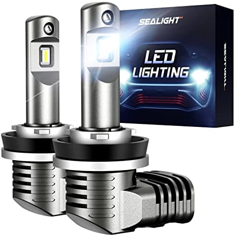 Lâmpadas LED de Sealight H11, 600% de luzes LED, lâmpadas LED de 6500k White H11/H8/H9, lâmpadas de