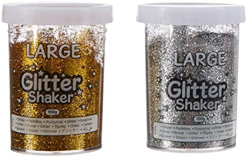 Baker Ross - EX808 Glitter Shaker, 100g, Gold & Silver 2 Pack