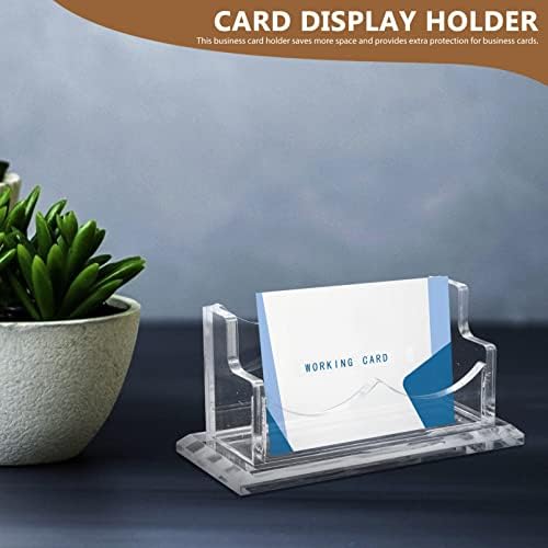Titular do cartão de visita Tofficu para mesa de acrílico Display Stand Stand Transparent Cards Container Organizer