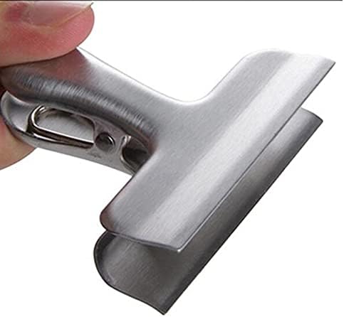 8pcs de bolsa de alimentos pesados ​​clipe de clipes de aço inoxidável clipes ar clipes de alcance