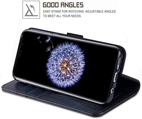 Caixa da carteira Eaglow Galaxy S9, caixa Galaxy S9, capa premium de estojo de proteção de couro de couro