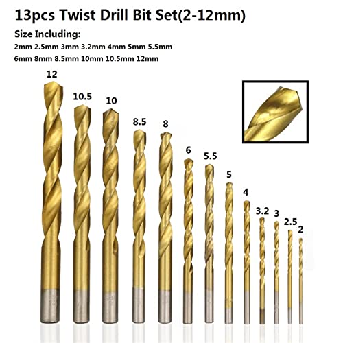 Twist broca Bit 1,5-12mm Conclui Brill Brill Wood Metal Bit Bit Set