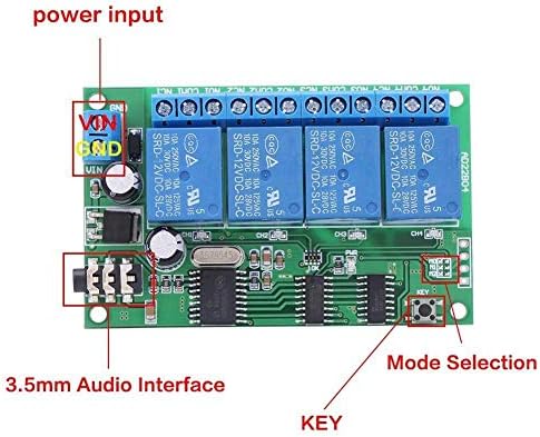 ZYM119 AD22B04 12V 4 CANAL Oito modos de operação telefone controle remoto plc dtmf sinal de tom de tom de decodificador