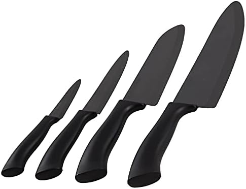 Faca de cerâmica preta de 4 peças do Nuwave-Inclui faca de paramento, faca de utilidade, faca todos os dias e