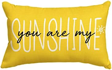 Avoin ColorLife You Are My Sunshine Summer Summer Pillow Tampa, 12 x 20 polegadas Caso de almofada amarela Decoração