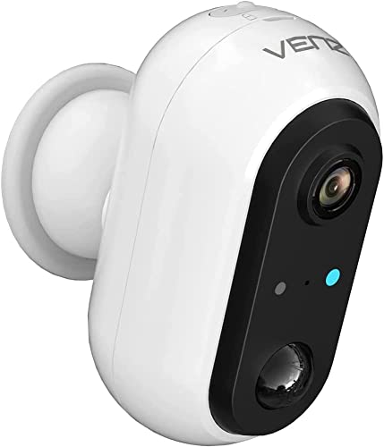 Câmera de bateria sem fio Venz 2.4g, para segurança doméstica, visão noturna, vídeo de 1080p com detecção de movimento, áudio bidirecional, IP65 à prova d'água, trabalho com Alexa