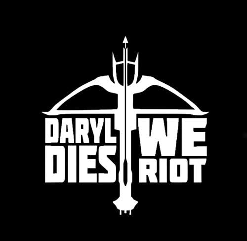 Daryl morre com o adesivo de vinil de besta revolta | Carros de caminhões Vans Walls Laptop | Branco | 5,5