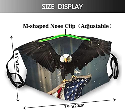American Flag águia lavável Proteção da boca reutilizável Proteção respirável Filtro de poeira