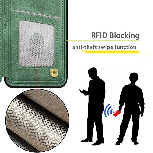 Suanpot 【Bloqueio de RFID para a capa Samsung Galaxy A32 5G Wallet com titular de cartão de crédito, Livro
