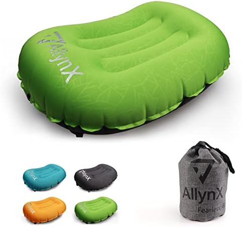 Allynx Camping Almofadas para mochila, travesseiro compacto e confortável para suporte de pescoço