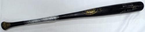 Mark Whiten autografou Black Louisville Slugger L159 1996 Game usado Bat Seattle Mariners Rachado