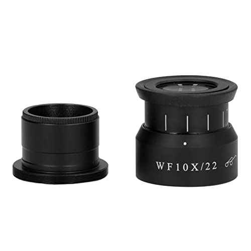 Acessórios para microscópio, lente revestida 22mm Visualize amplamente campo WF10X Microscópio de