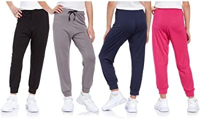 Sweet Hearts Girls 'Sweats - 4 Pack Super Soft Athletic Performance Pants Rights