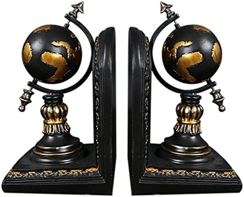 Klhhg Globe Bookend Resin Figuras Retro Globe Book Stand Modelo Ornamentos miniaturos Decoração de artesanato