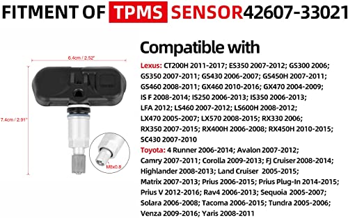 42607-33021 Sensor de pressão do pneu PMV-107J 315MHz Sensor TPMS Programado para Toyota 4Runner