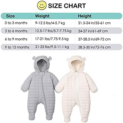 Ddy Baby Girl menino Snowsuit Snows 0-3 meses abaixo da jaqueta macacão com capuz macacão infantil