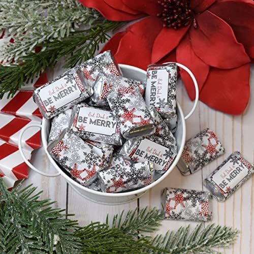 Coma bebida e seja Merry Snowflake Christmas Miniature Chocolate Candy Bar Wrappers, 45 envoltórios