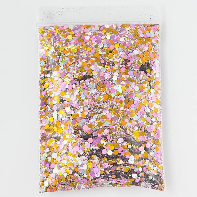 50g Confetti Chunky 4-5 Cores misturadas glitter holográfico metálico/unhas art // brilho a granel