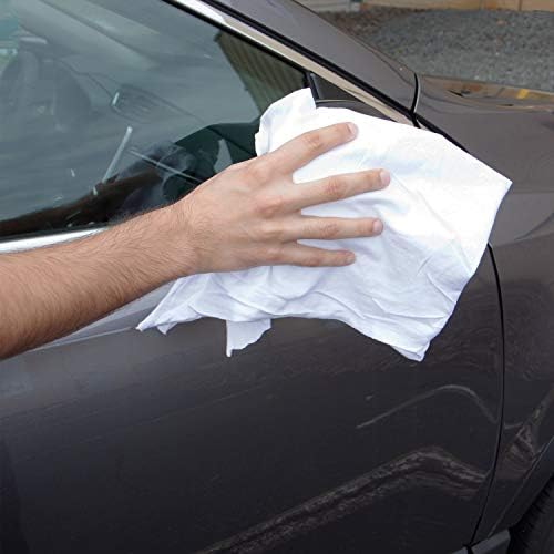 Arkwright WPKSM White Knit Cleaning Rags - T -shirt premium absorvente de algodão multiuso seco, toalha