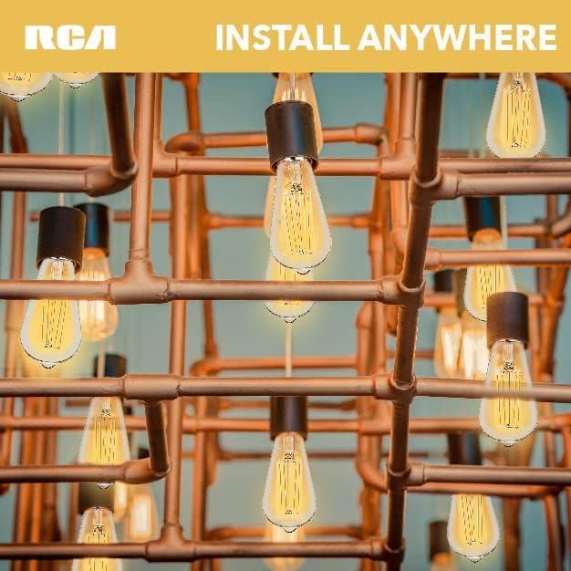 Lâmpadas inteligentes de Wi -Fi RCA | Lâmpada LED vintage Compatível com dispositivos Google e Alexa para