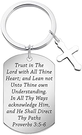 Cwxlgh Christian Jewelry Trust no Senhor Provérbios 3: 5-6 Chaves do chave
