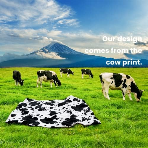 Cobertor de impressão de vaca otoal preto prenda de vaca branca cobertores de lã leves de lã leve