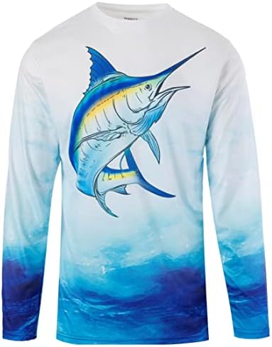 KOBALT1 MENINOS 2T-18 Branco Marlin Water Sport Fishing UPF Performance camisa