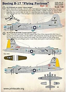 Decalque para o avião Boeing B-17 Flying Fortress, Parte 2 1/48 Print Scale 48-116