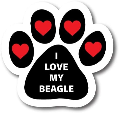 Magnet Me Up I Love My Beagle Pawprint Magnet Decal