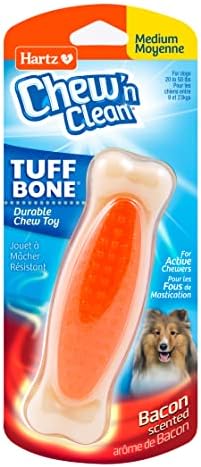 Hartz Chew 'n Limpo Tuff Bone Bacon Dental Dental Dog Chew Toy - Médio