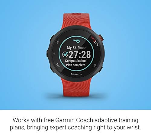 Garmin Forerunner 45, 42mm de relógio GPS fácil de usar com o suporte de treinamento gratuito do Garmin Coach,