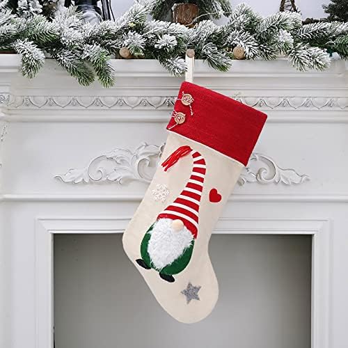 Gnome de Natal meias, 3D Pluxus sueco Gnome Sabock lareira pendurada meias sacolas de presente para decoração