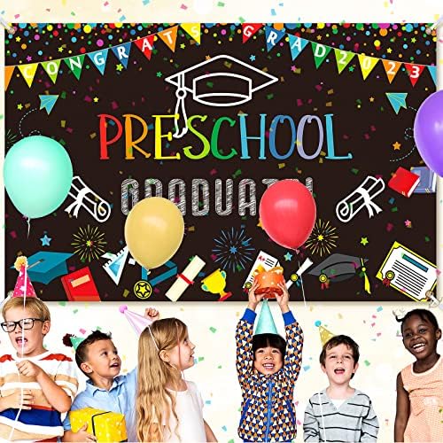Caso -pano de graduação pré -escolar 2023 Banner de decoração de suprimentos para festas para crianças para