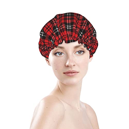 Mulheres reutilizáveis ​​Hainha de cabelo estriado chapéu de cabelo de Natal Vermelho Treta dupla camadas duplas