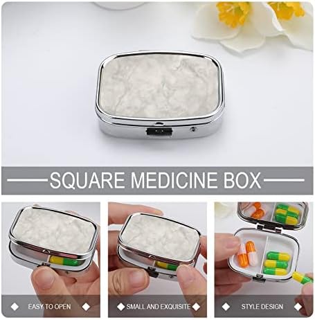 Caixa de comprimidos textura de mármore em forma de quadra quadrada caixa de comprimidos portátil Pillbox