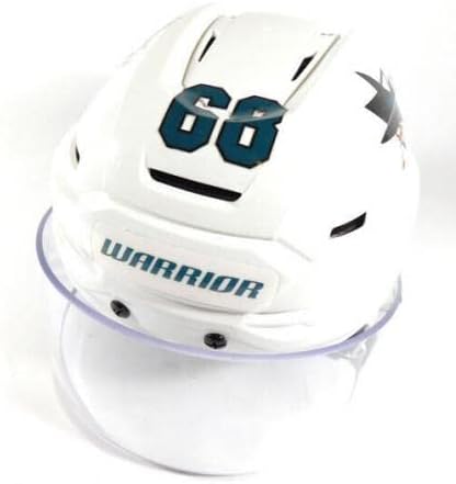 2019-20 Melker Karlsson 68 San Jose Sharks Warrior Usado Warrior White Helmet Coa-jogo usado capacetes NHL