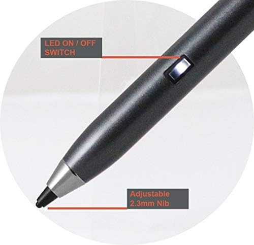 Broonel Grey Point Fine Digital Active Stylus Pen compatível com o Dell M4800 15.6in FHD Ultrapowerful