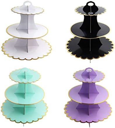 PretyZoom mini -papel xícaras de cupcake stand macaron torre bolo stand bolo rack de 3 cupcakes de camada para graduação