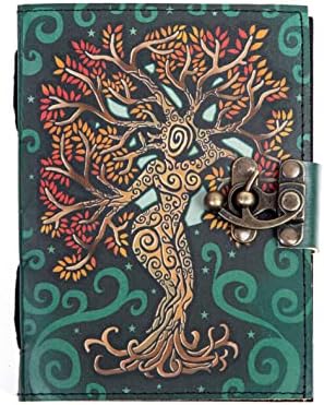 HC Haider Craft Blank Spell Book of Shadows - Journal With Lock Clop - Supplies de bruxaria - Diário de