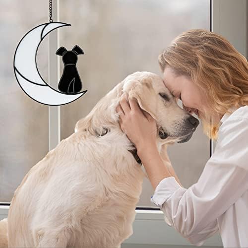 YCMMD manchado de vidro de vidro Pet Memorial Gifts Para amantes de cães, presentes memoriais para cães para perda