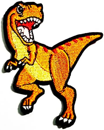 Raro patch dinossauro t-rex desenho animado bordado costurar em patches adesivo infantil de logotipo