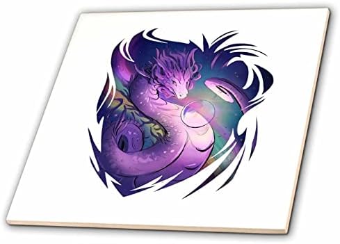 3drose Cassie Peters Digital Art - Purple Dragon - Tiles