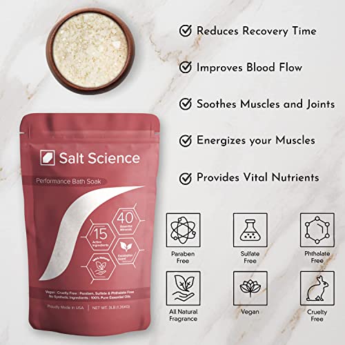 Salt Salt Salts de Bath Salts - Muscle Recovery Bath para mulheres e homens - todos naturais e vegano